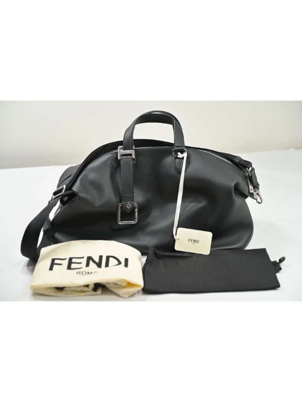 Fendi Lui 45 Duffle Bag in Black Calf Leather With Palladium Hardware